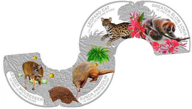 Реверс монеты о животных Сингапура